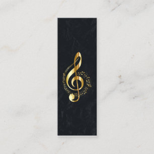Music Treble Clef Chrome Personalisiert Mini Visitenkarte
