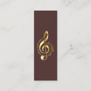 Music Treble Clef Chrome Personalisiert Mini Visitenkarte