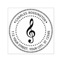 Music Treble Clef G Clef Round Name Rücksendeadres