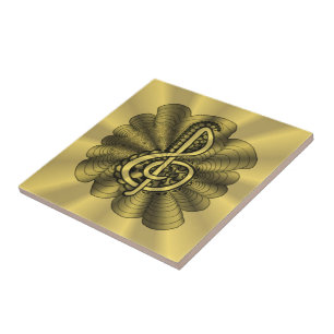 Music Treble Clef Gold angepasst Fliese