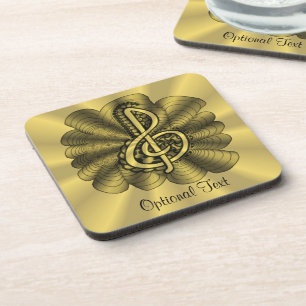 Music Treble Clef Gold angepasst Getränkeuntersetzer