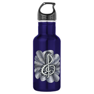 Music Treble Clef Silver Trinkflasche