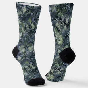 Music Treble Clef und Notes Abstraktes Muster Socken