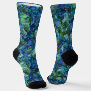 Music Treble Clef und Notes Abstraktes Muster Socken