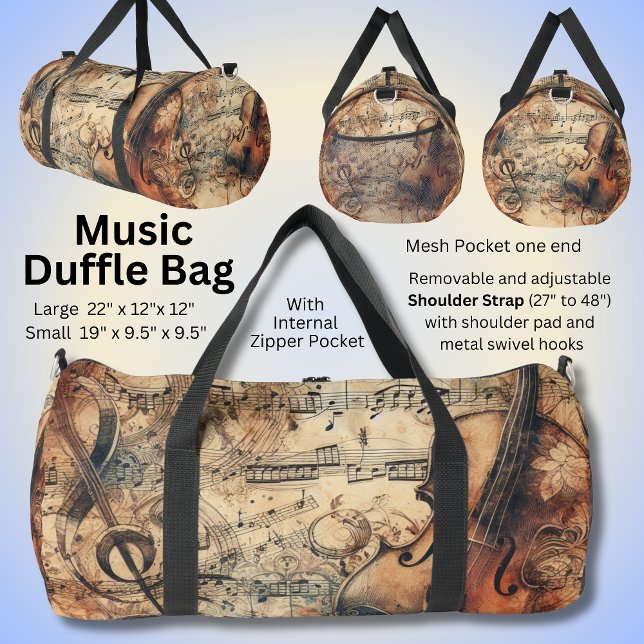 Music Treble Clef & Violin Duffle Bag (Von Creator hochgeladen)