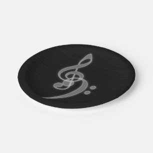 Music - Treble und Bass Clef Black Paper Teller