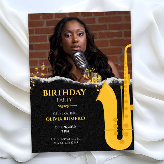 Music Trumpet Jazz Foto Geburtstag Einladung