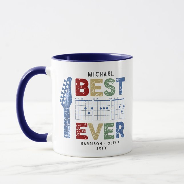 Music Vater Bester Vater je Gitarrenakkorde Person Tasse (Links)