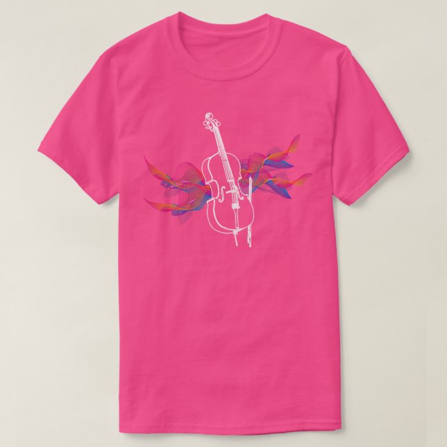 Music Wave Retro Cello T-Shirt (Design vorne)
