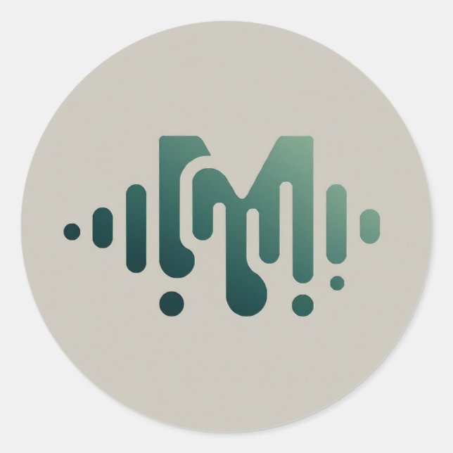 Music Wave Runder Aufkleber (Vorderseite)