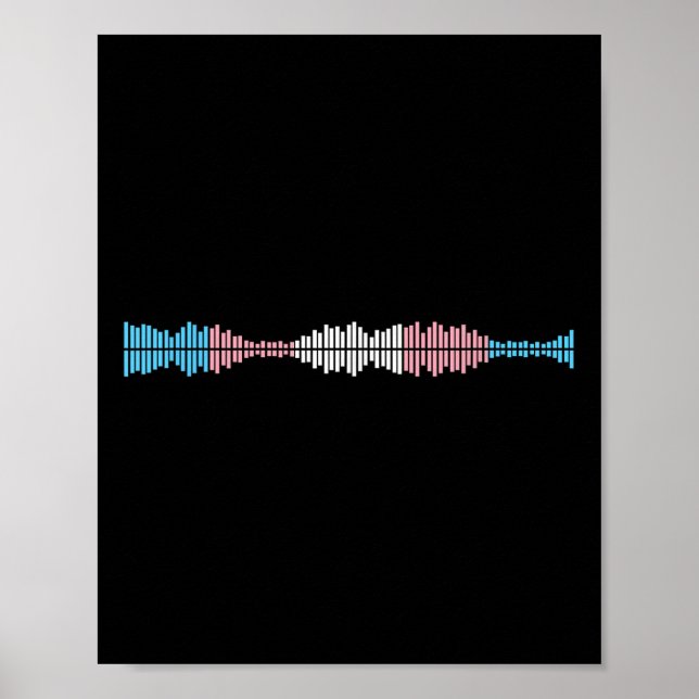 Music Waves Subtle Trans Pride Flag Transgender Ri Poster (Vorne)