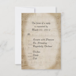 Music Wedding RSVP mit Menü Karte