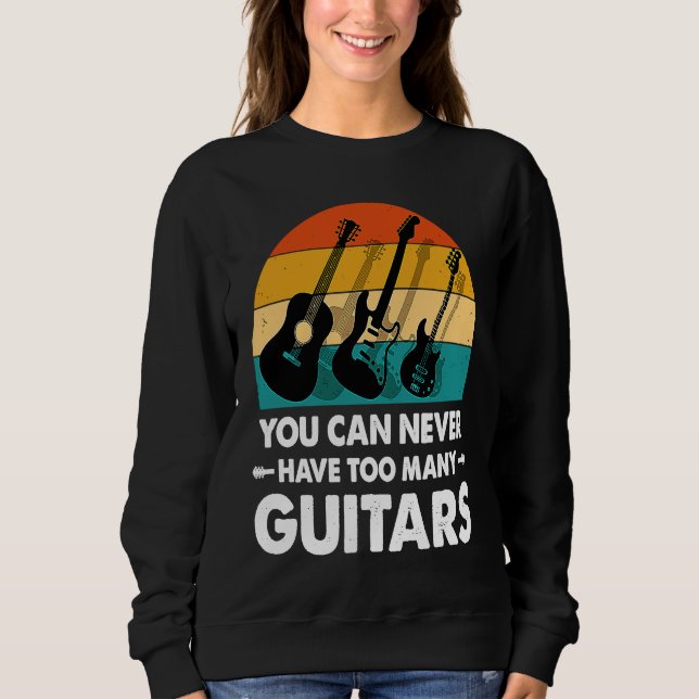 music with guitars sunset vintage guitars sweatshirt (Vorderseite)