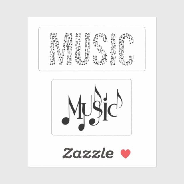 Music Word Sticker-Set Aufkleber (Blatt)