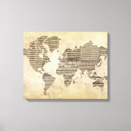 Music World Map Leinwanddruck