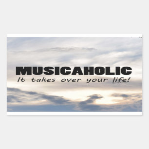 Musicaholic Life Rechteckkantsticker Rechteckiger Aufkleber