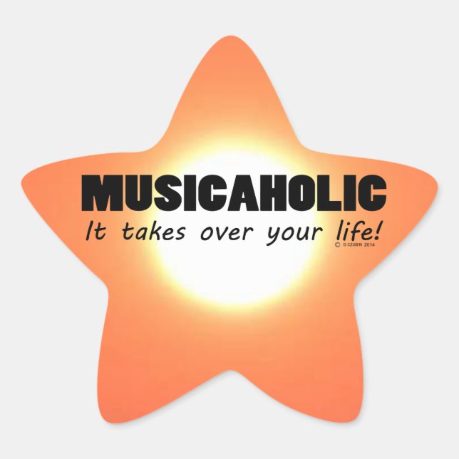 Musicaholic Life Star Sticker (Vorderseite)
