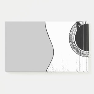 Musical Acoustic Gitarre Schwarz-weiß Post-it Klebezettel