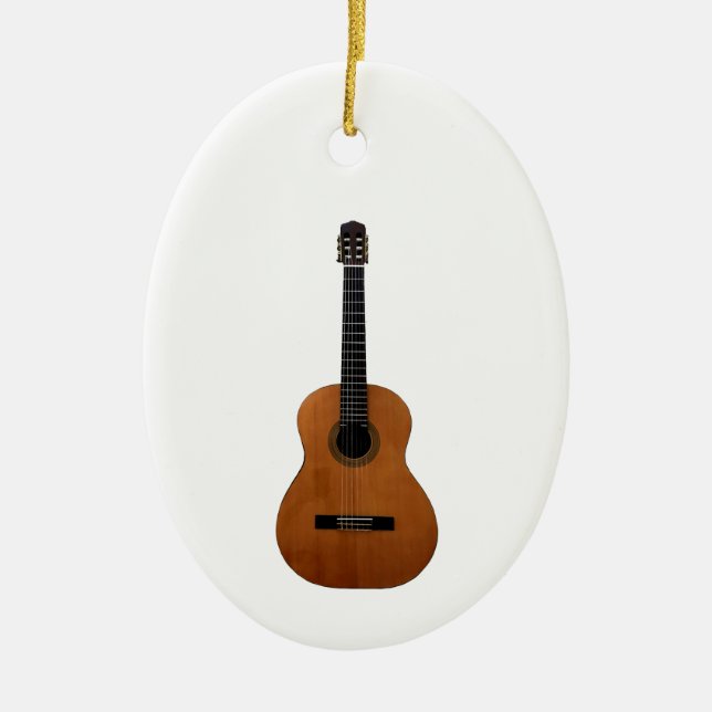 Musical Acoustic Gitarre Weihnachten Keramik Ornament (Vorne)