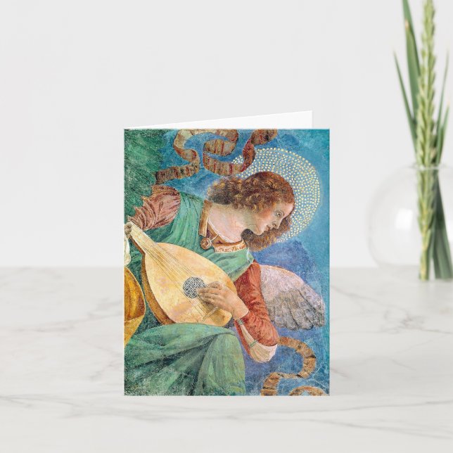 Musical angel playing guitar karte (Vorderseite)