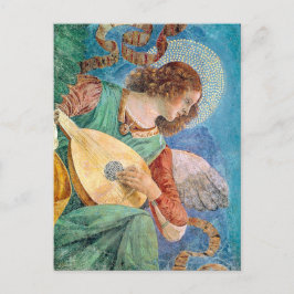 Musical angel playing guitar postkarte