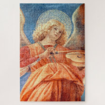 Musical angel playing the violin fresco