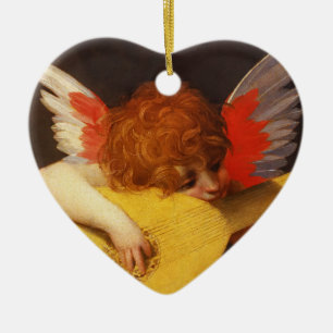 Musical Angel Vintag Heart Keramikornament