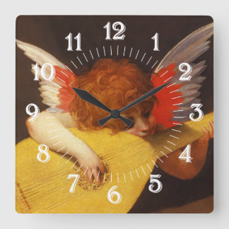 Musical Angel Vintag Quadratische Wanduhr