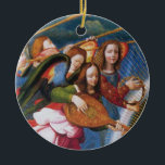 MUSICAL ANGELS FROM THE CORONATION OF THE VIRGIN KERAMIK ORNAMENT<br><div class="desc">Angels making music from a painting by the Italian Renaissance master Ridolfo Ghirlandaio,  Detail of the Coronation of the Virgin.1483-1561 .</div>