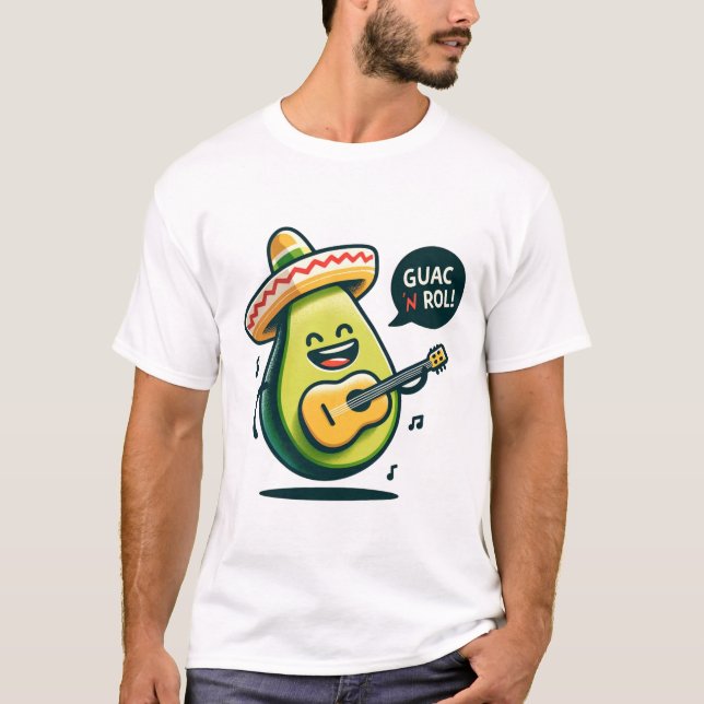 Musical Avocado 'Guac n' Roll T-Shirt (Vorderseite)