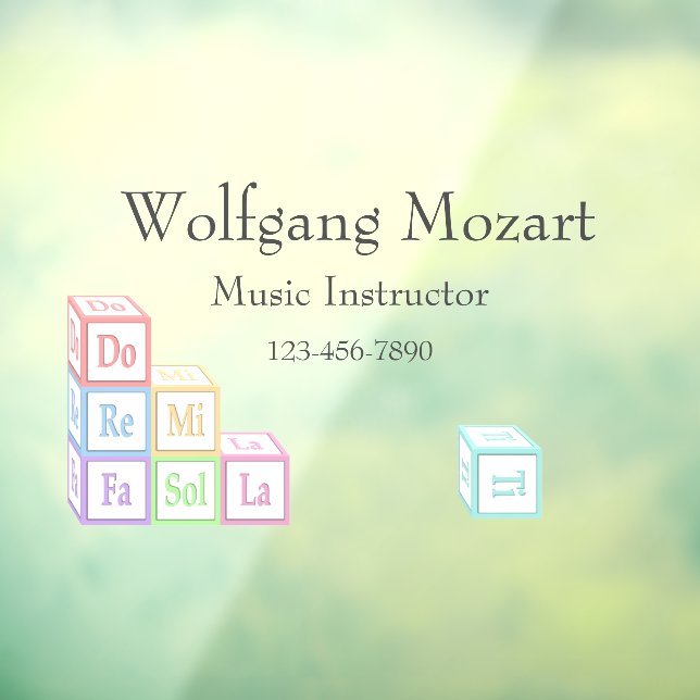 Musical Baby Blocks Individuelles Schulstudio Fensteraufkleber (Blatt 3)