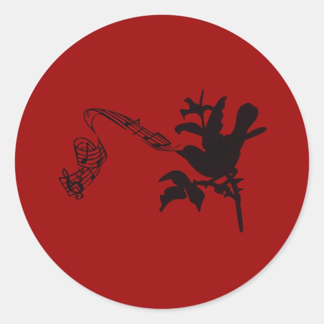 Musical Bird Change Colors Runder Aufkleber (Vorderseite)