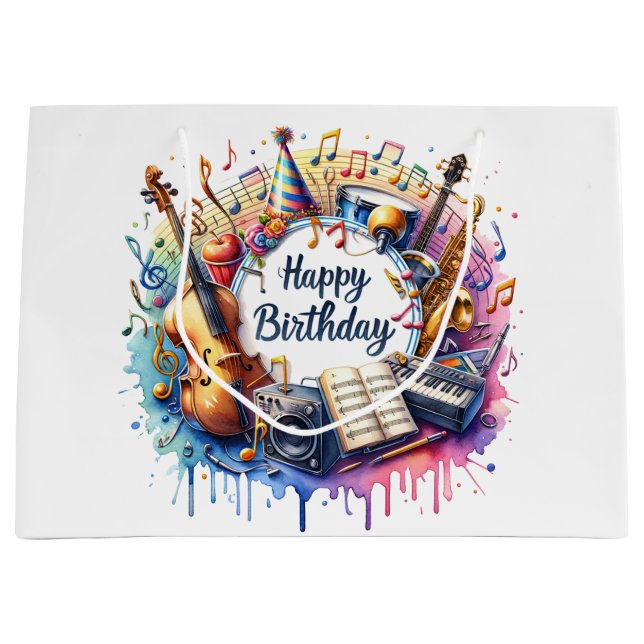 Musical Birthday Große Geschenktüte (Vorderseite)
