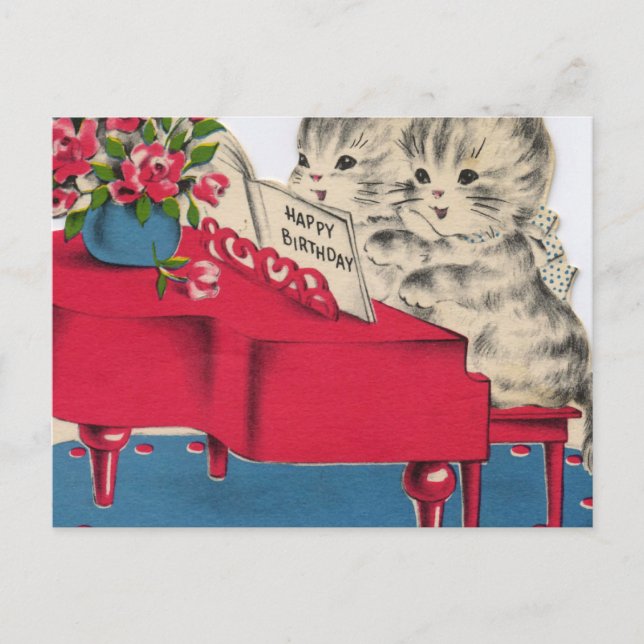 Musical Birthday Kittens Postkarte (Vorderseite)