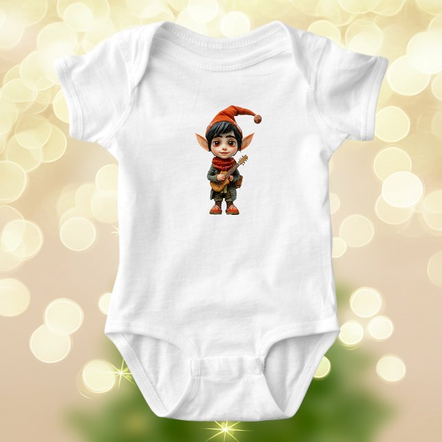 Musical Boy Christmas Elf Baby Bodysuit Baby Strampler (Von Creator hochgeladen)