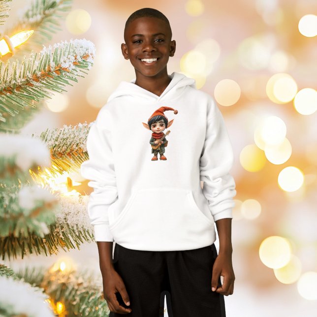 Musical Boy Christmas Elf Boy's Hoodie (Von Creator hochgeladen)