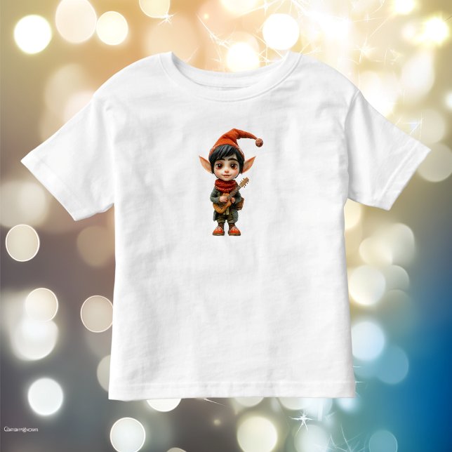 Musical Boy Christmas Elf Kleinkind's T-Shirt (Von Creator hochgeladen)