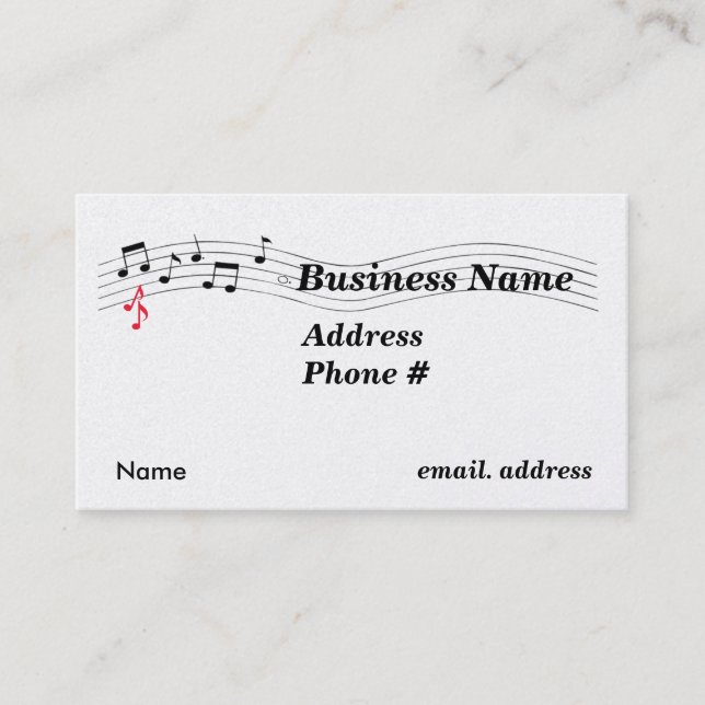 Musical Business Card Visitenkarte (Vorderseite)