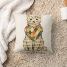 Musical Cat Collage with Harlequin Heart