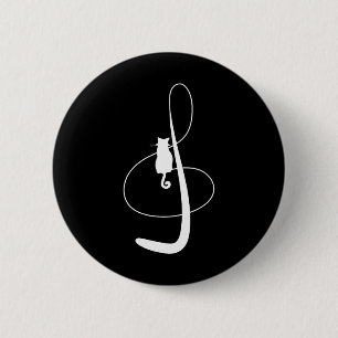 Musical Cat Music Kitty Feline Musician T-Shirt Button