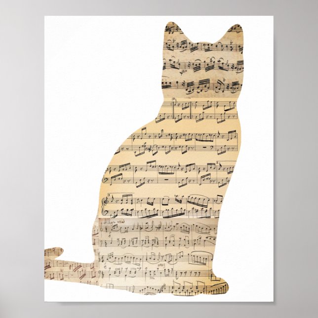 Musical Cat Poster - Fügen Sie Ihre eigene Hinterg (Vorne)