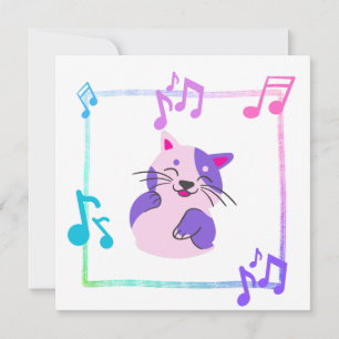 Musical Cat Square Einladung