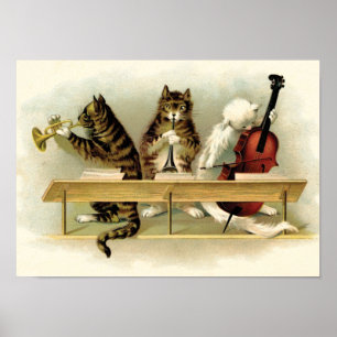 Musical Cats Print Poster