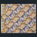 MUSICAL CHRISTMAS ANGEL ,JOY PEACE LIEBE PARCHMENT GESCHENKPAPIER<br><div class="desc">Antiquitätenvioline spielen Engel Blumengemälde mit roten blauen Blumen,  klassische italienische Renaissance Meisterwerke von Melozzo da Forli,  Detail eines Freskos c.1480.</div>