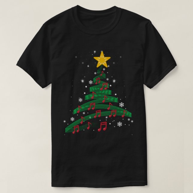 Musical Christmas Tree Design T-Shirt (Design vorne)