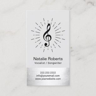 Musical Clef Logo Vocalist Songwriter Music Visitenkarte