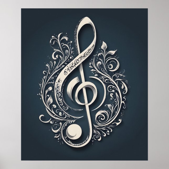Musical Clef Note Poster (Vorne)