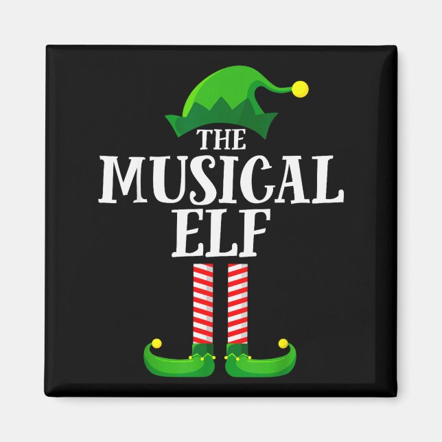 Musical Elf Matching Family Group Christmas Party  Magnet (Vorne)
