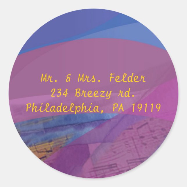 Musical Flying Dove Bat Mitzvah Sticker Siegel (Vorderseite)