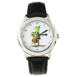 Musical Frog Playing Gitarre Funny Watch Armbanduhr